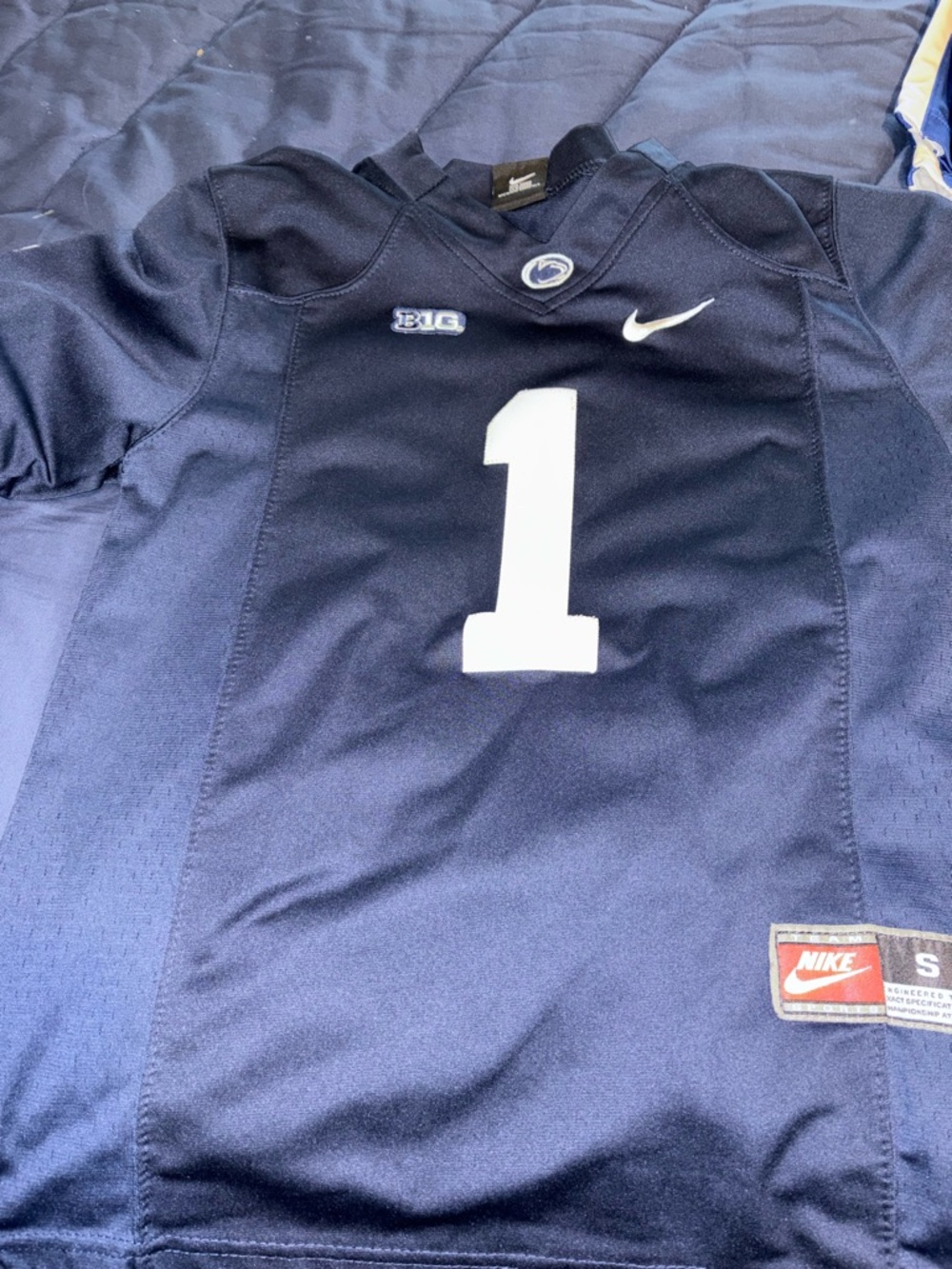 Nike Navy Penn State Football Jersey with White Accents